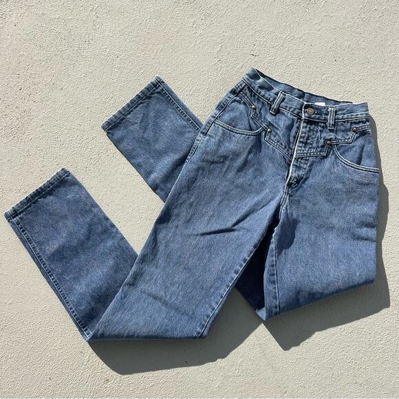 Vint. 80s Roper high rise bareback copper rivet yoke detail cowgirl western jean - Picture 1 of 8